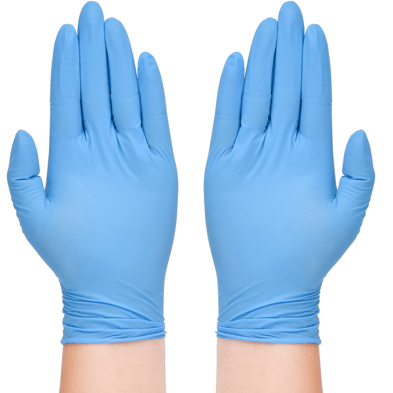 [Australia - AusPower] - Disposable Nitrile Gloves 6 mil Blue Heavy Duty Disposable Gloves, Cooking Mechanic Gloves, Latex Free Powder Free 100 Large (Pack of 100) 