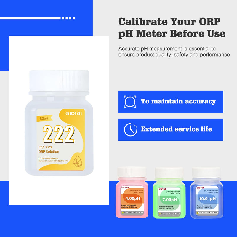 [Australia - AusPower] - pH ORP Meter Calibration Buffer Solution Kit, Includes pH 4.00, 7.00 and pH 10.01 Solution,ORP 222mV Calibration Solution pH ORP Calibration Buffer 