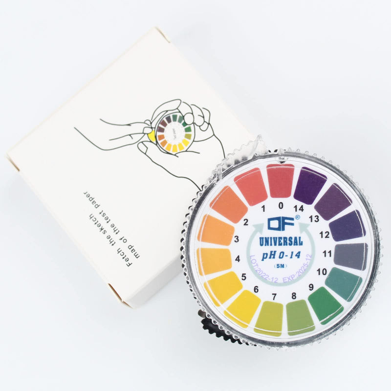 [Australia - AusPower] - 1 Roll pH Test Strips 5 m/Roll, Measuring Range 0-14, pH Paper Drinking Water on Roll, Litmus Indicator, Universal Paper, Overacidity, Body Determination, pH Value, Acid Test 