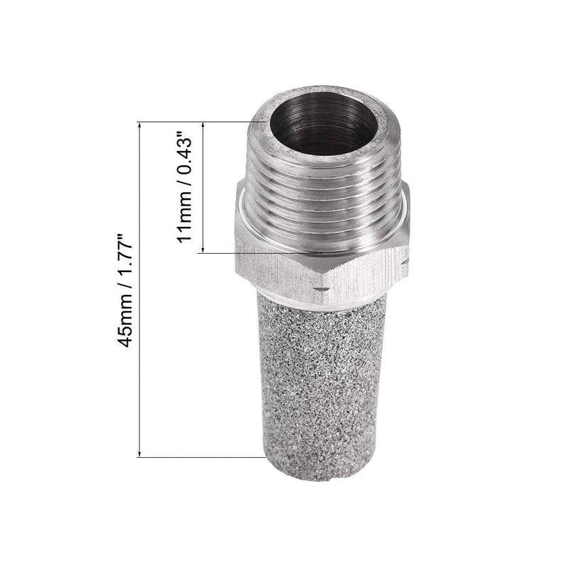 [Australia - AusPower] - uxcell Exhaust Muffler NPT 3/8 Male Thread Sintered 316 Stainless Steel Breather Pneumatic Air Muffler NPT3/8 