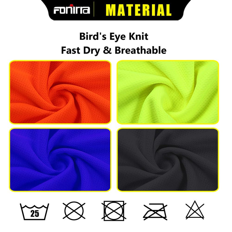 FONIRRA 3pcs Safety Reflective High Visibility T Shirts for Men with Long Sleeve Construction Work Shirts ANSI Class 3 Large Orange_3pcs