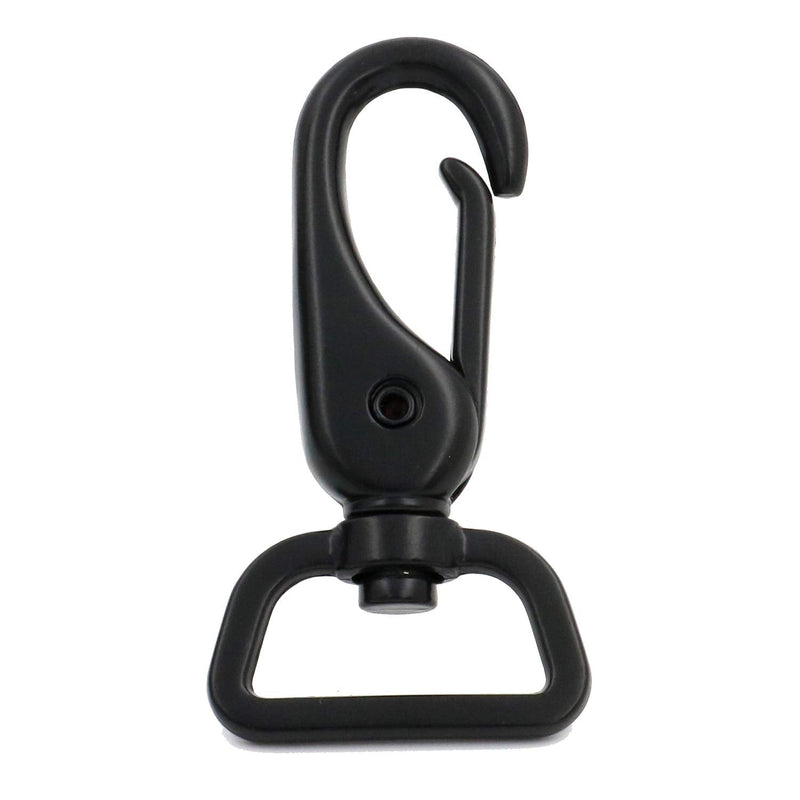 [Australia - AusPower] - BIKICOCO 1'' Swivel Trigger Lever Snap Hook Lobster Claw Clasp Spring Loaded Clip, Flat-D-Ring Ended, Black - Pack of 10 1'' Eyelet Black x 10 Pcs 