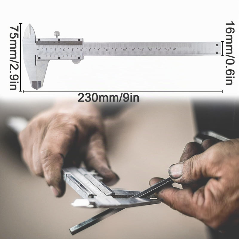 Rierousy Stainless Steel Vernier Caliper 150 mm Precision Caliper with Locking Screw, Calliper, Digital Caliper for Household and Industry Measuring Caliper Analogue