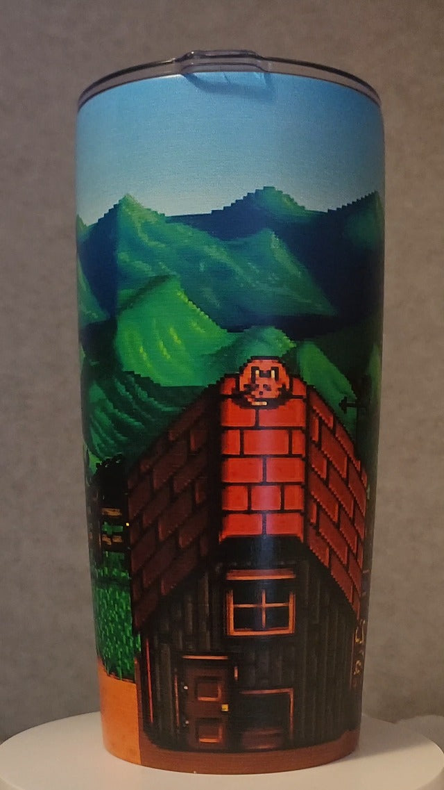 Boosted Retro Game Stats Tumbler, 20 Oz Insulated Stainless Steel Coffee Travel Cup