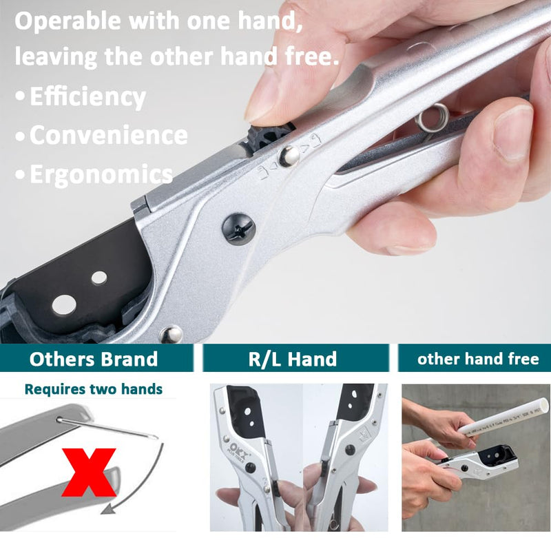 ORXPLUS TOOLS FlexiPro Pipe Tubing Cutter Plumbing Tool Cuts up to 1-1/4'' PTFE Blade,Rubber Hose,PPR PEX-A/B/C/AL,