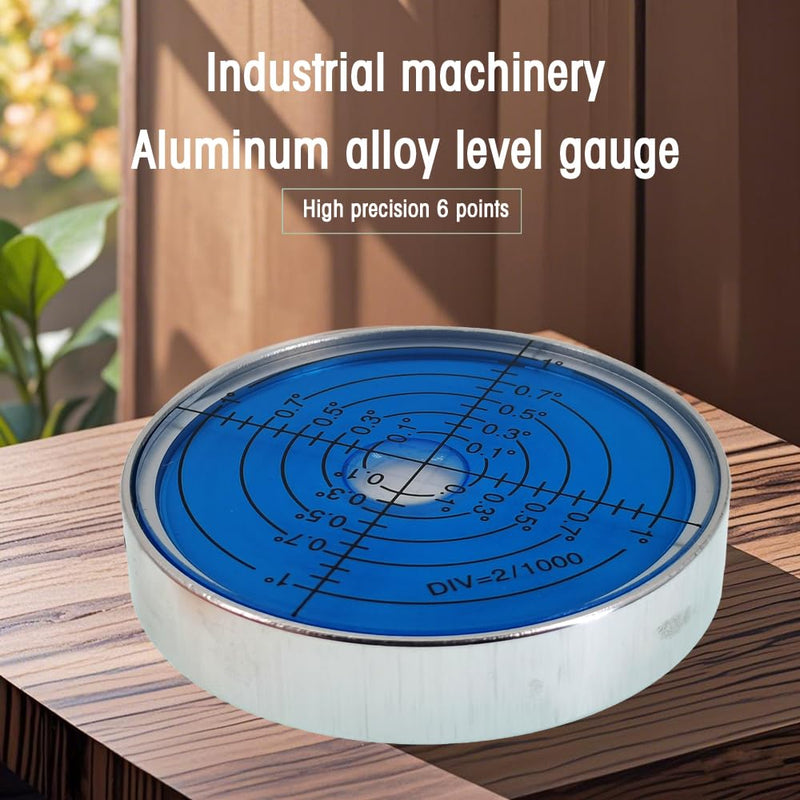 [Australia - AusPower] - 6'/2mm Point high Precision Universal Level Bubble Metal Bubble Water Leveler Cross Level Gauge Small Household (Blue Luminous Magnetic) Blue Luminous (Magnetic) 