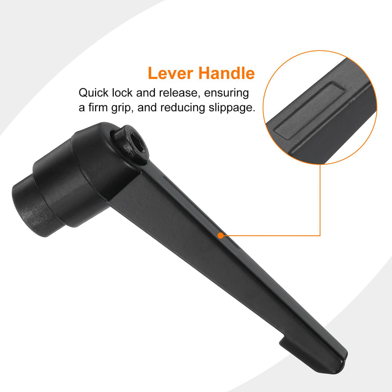 [Australia - AusPower] - uxcell 2Pcs M12 Adjustable Knobs Handle Female Thread Push Button Ratchet Quick Release Locking Rotating Bolt for Lathe Machinery, Black 