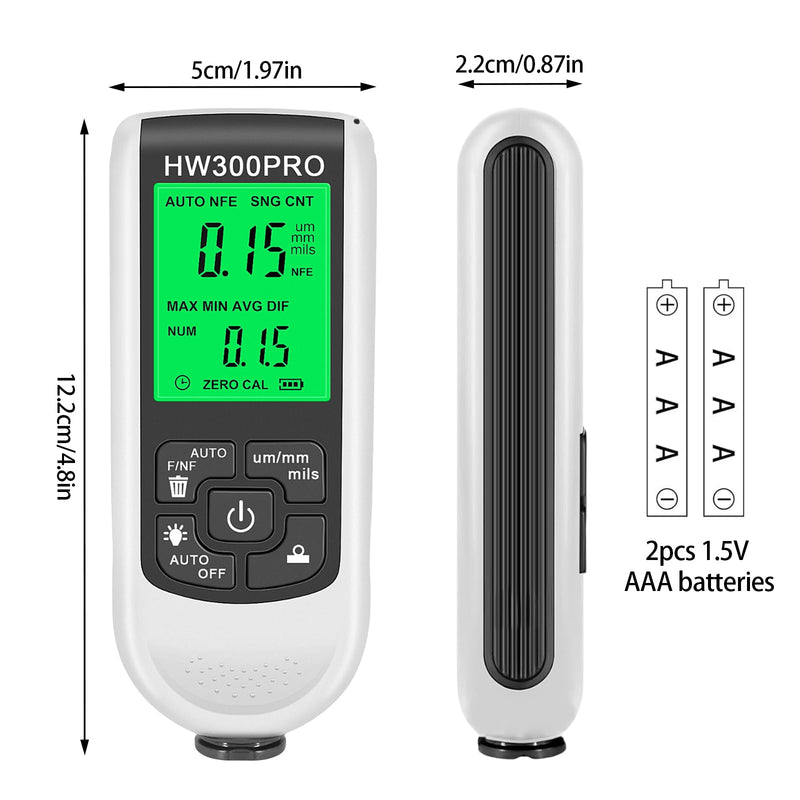 [Australia - AusPower] - Infreecs Digital Coating Thickness Gauge, Car Paint Gauge, 0-2000UM Paint Thickness Gauge, Paint Thickness Gauge with LCD Display Fe & NF for Measuring Paint Thickness in the Automotive Industry 
