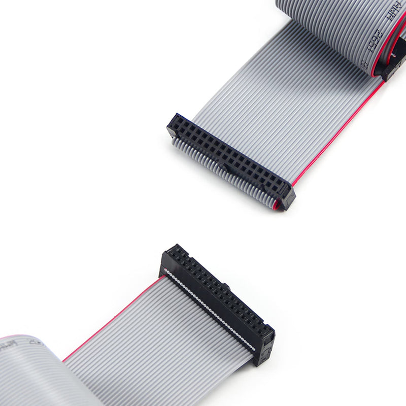 Fielect 2pcs IDC 34 Pin Connector Gray Wire Flat Ribbon Cable Connector Length 30cm 2.54mm Pitch