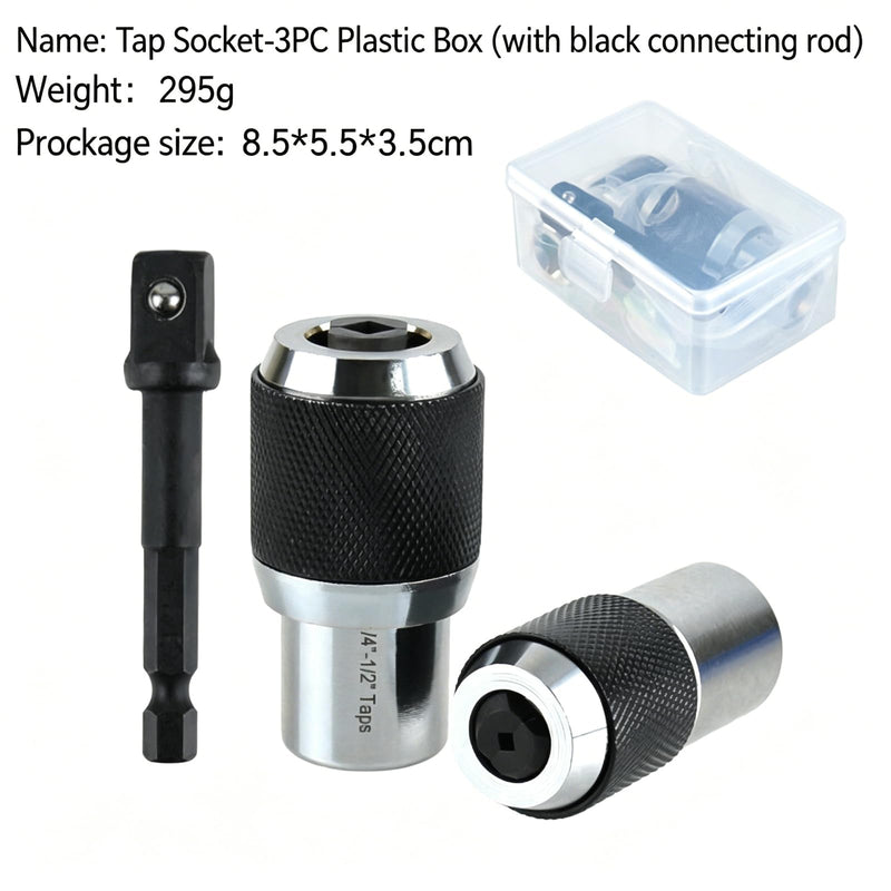 3 x 3/8 Drive Adjustable Tap Socket Spanner | Adapter, compact extension set, with steel ball joint, for cordless screwdriver drill
