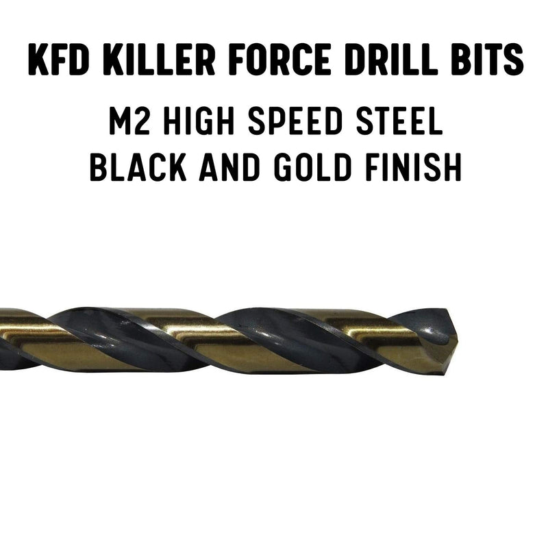[Australia - AusPower] - Drill America #7 High Speed Steel Black & Gold KFD Split Point Drill Bit (Pack of 12), KFD Series - KFD7P12 