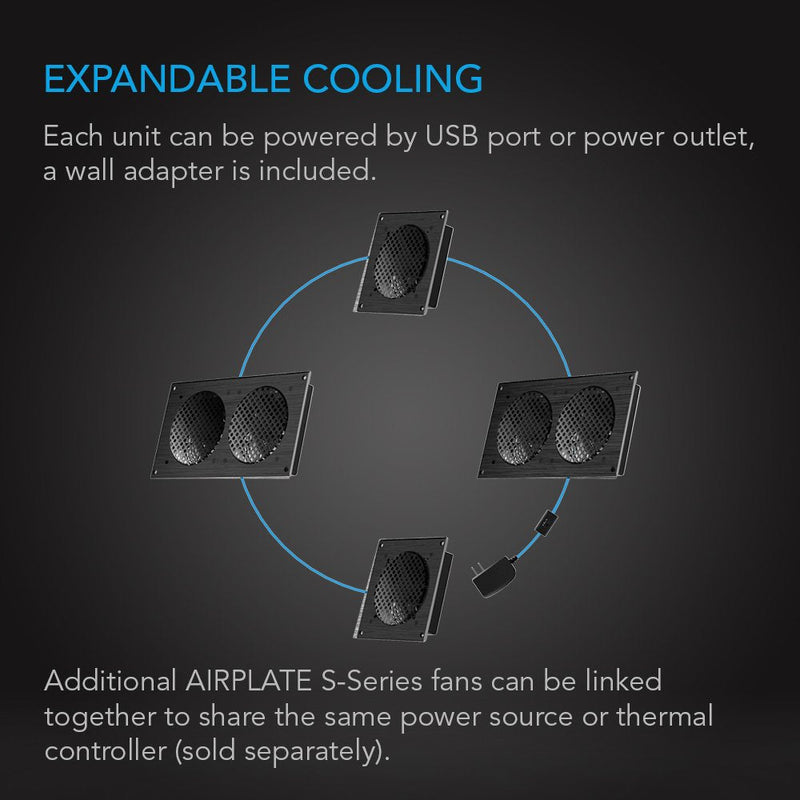 [Australia - AusPower] - AC Infinity AIRPLATE S2, Quiet Cooling Blower Fan System 6" with Speed Control, for Home Theater AV Cabinets 6-Inch - Centrifugal 