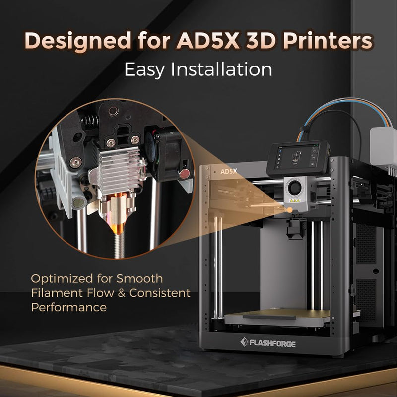 FLASHFORGE AD5X 3D Printer 0.8mm Nozzle Assembly, 30S Quick-Detachable Nozzle,Max 300℃ High Temperature & High Flow 32mm³/s Nozzle for AD5X 3D Printers 0.8mm for AD5X