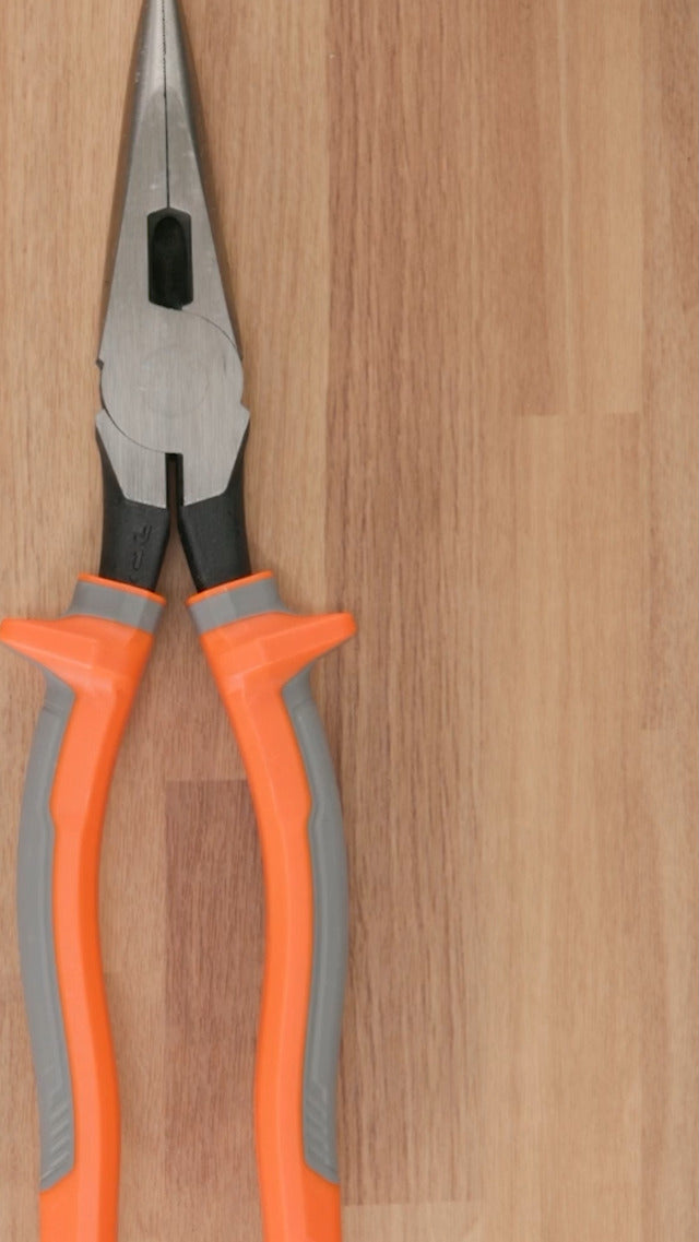Klein Tools 2038RINS insulated long nose side-cutting pliers, 8-inch, 1000V rated, induction hardened knives
