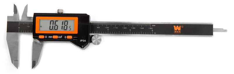 [Australia - AusPower] - WEN 10764 Electronic 6.1" Stainless Steel Water-Resistant Digital Caliper with LCD Readout & Storage Case, IP54 Rated 