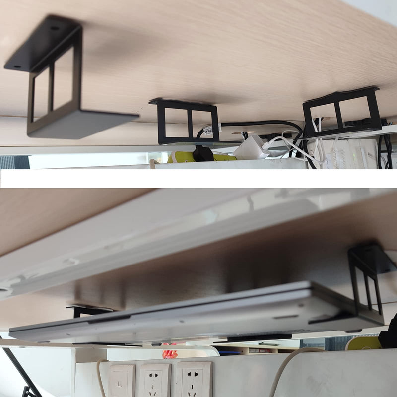 [Australia - AusPower] - PIAOLGYI Under Desk Laptop Holder Mount with Screw,Bracket Devices Upto 2.7" Under Desk Mount for PS4,Xbox Series S,Xbox One S,Cable Box,Laptop & More（3 Pcs） 2.7" 
