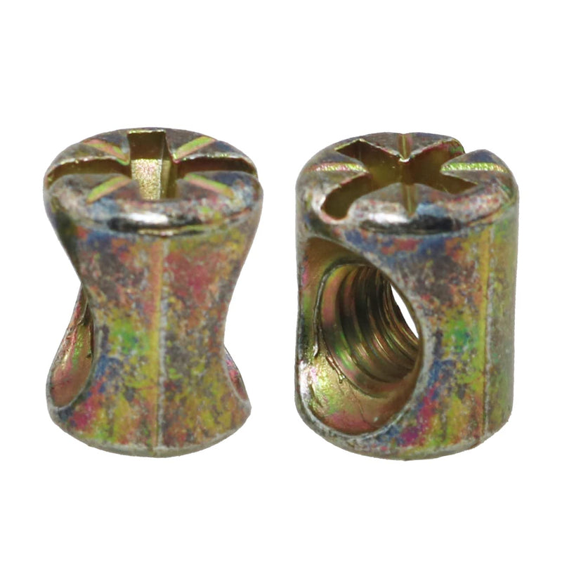 [Australia - AusPower] - Cross Dowels/Barrel Nut FMHXG 20PCS M6x13mmx10mm Cross Dowels Slotted Barrel Nuts for Furniture Beds Crib Chairs, Barrel Nuts 