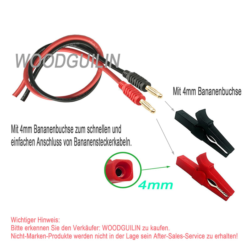 30A Fully Insulated Crocodile Clips with 4 mm Banana Socket | 5 pairs of red black clamps for automotive testing Alligator Clip