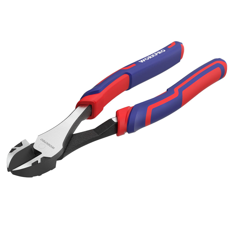 [Australia - AusPower] - WORKPRO 8 Inch High Leverage Diagonal Pliers, Wire Cutters Heavy Duty in CRV Steel, Diagonal Cutters for Cutting Wires 