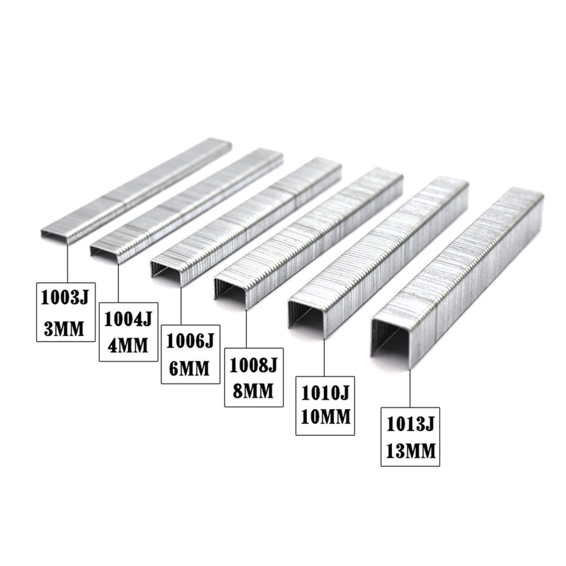 [Australia - AusPower] - 2800pcs 1003J 20Ga 3/7-inch Crown 1/8-inch Staples U-Shaped Galvanized Straight Brad Nails with Storage Box for Woodworking DIY Decoration, Silver Tone 1/8" 2800 