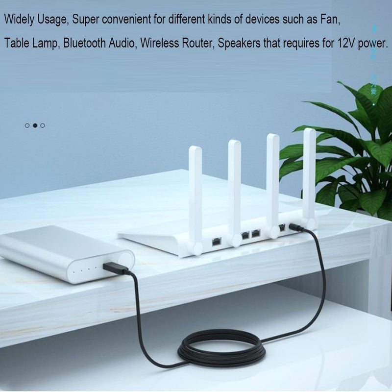 Gebildet DC 5V to DC 12V USB Voltage Step Up Converter Cable Power Supply USB Cable with DC Socket 5.5 x 2.5 mm or 5.5 x 2.1 mm, USB 5V to DC 12V Cable (100cm) USB to DC