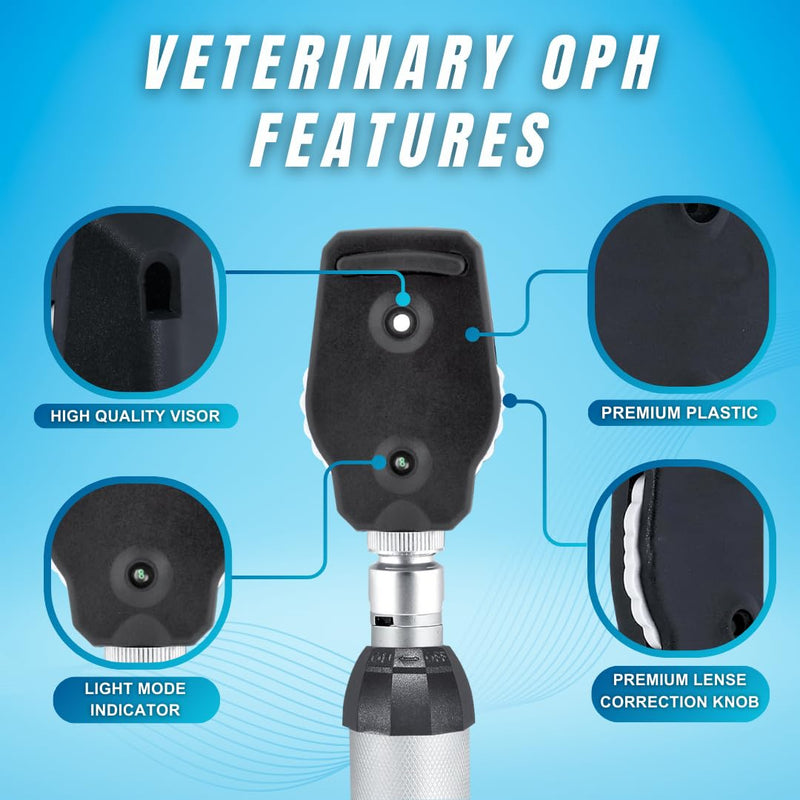 [Australia - AusPower] - Veterinary Otoscope Opthalmoscope LED ENT Diagnostic Set, with Diagnostic Premium Instruments Vet Otoscope Set, Otoscope for Dogs, Pet Otoscope 