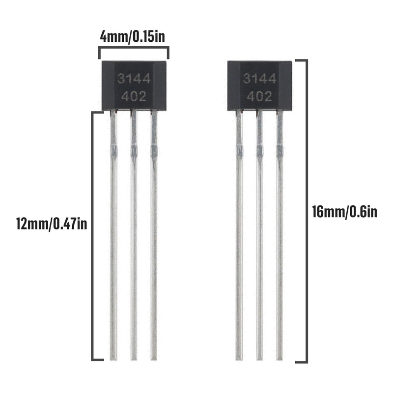 [Australia - AusPower] - 20Pcs A3144 3144 Hall Effect Sensor OH3144 AH3144E 3Pins Magnetic Detector for Arduino 