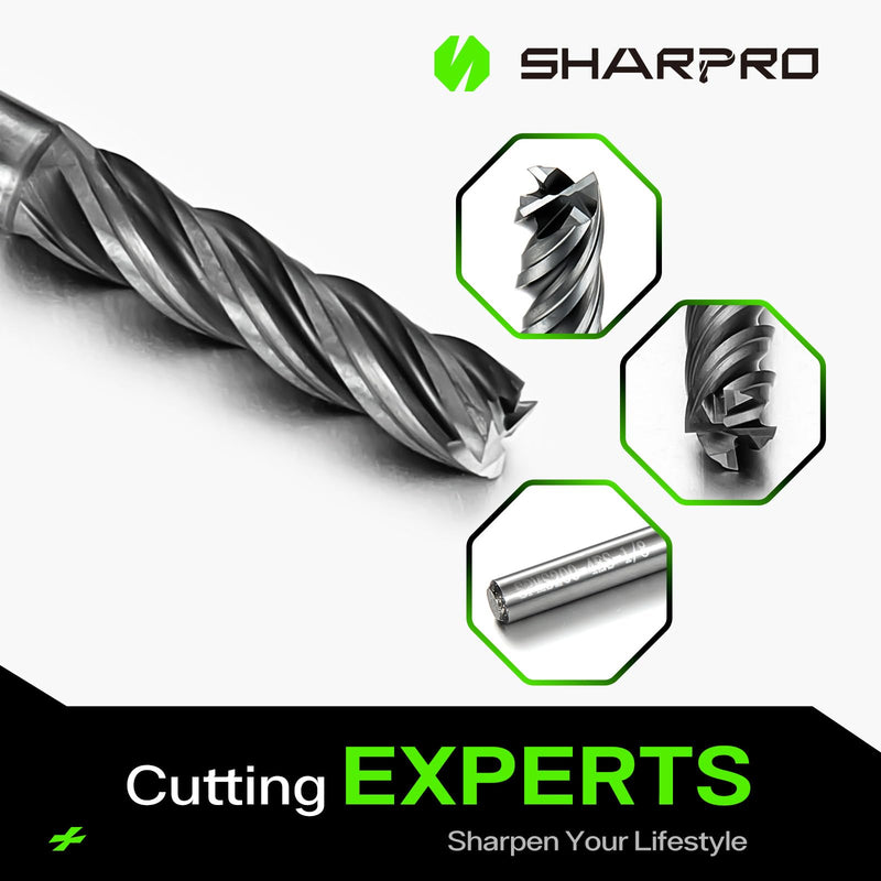 1/8 Inch Shank Carbide Square End Mill, 4 Flute CNC End Mills, Heat-Resistant Metal Endmill Suitable Alloy Steel, Stainless Steel, Various Cast Iron（5PCS） 1/8 in(4 Flute) 5