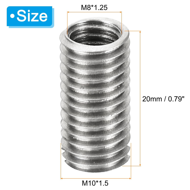 [Australia - AusPower] - PATIKIL Thread Adapters Sleeve Reducing Nut, 6 Pcs M10*1.5 Male to M8*1.25 Female Repairing Insert Nut Screw Reducer Conversion Stainless Steel Fastener 20mm M8xM10x20mm 