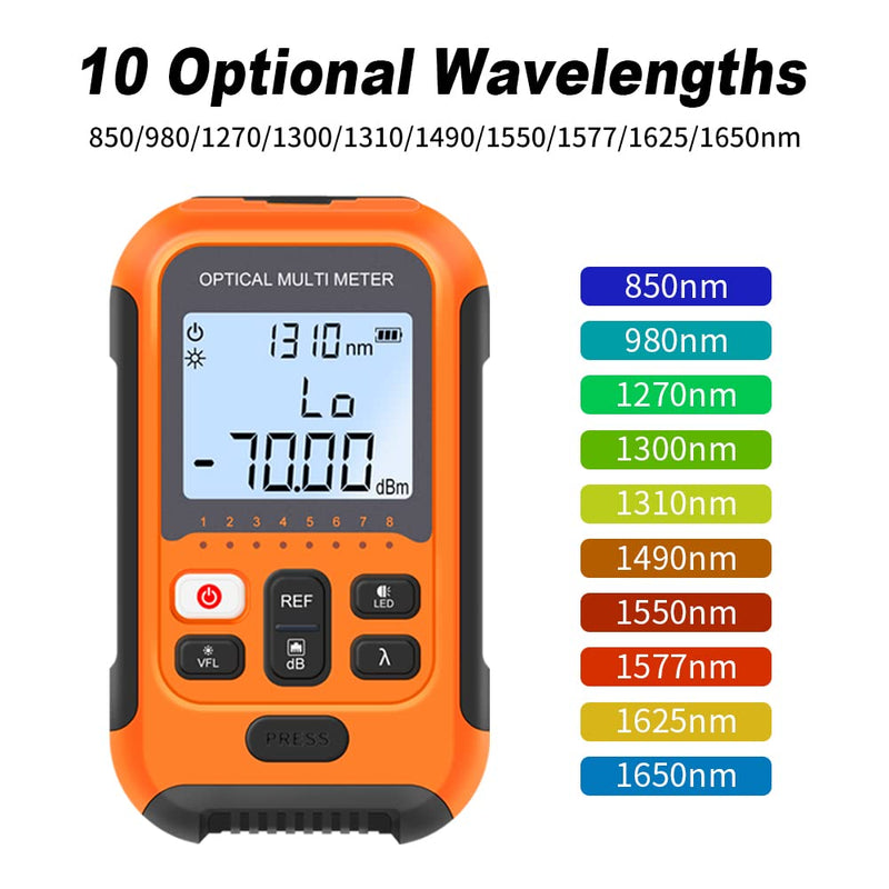 [Australia - AusPower] - Mini Optical Fiber Power Meter FC/SC/ST Universal Interface Fiber Tester Built-in 2Mw Visual Fault Locator Li-ion Battery USB Charge (OPM&VFL-2Mw-Li -New) OPM&VFL-2Mw-Li -New 