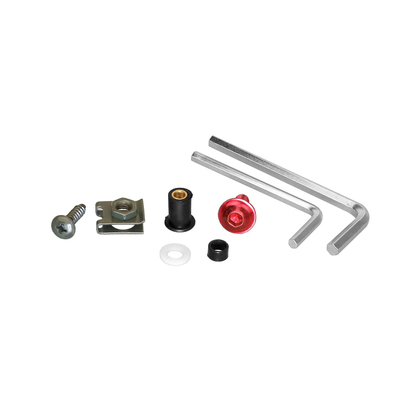 [Australia - AusPower] - 210Pcs Motorcycle Universal Fairing Bolt Kits, Aluminum Alloy M5 M6 Screws Fasteners, Washers Nuts Clips Assortment (Red) 