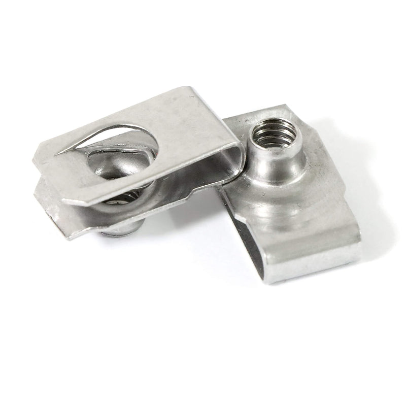 [Australia - AusPower] - 40 Packs 1/4" - 20 Stainless Steel Regular Extruded U Nuts, U Style Clip-on Nut, U Type Nut, U-nut, U-Type Fasteners 