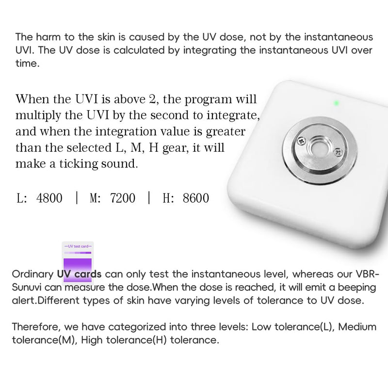 [Australia - AusPower] - VBR Sun UVI Index Meter Up to 22 with UV Hurt Alarm,Sunburn Protect with Beeping Sound Reminder 