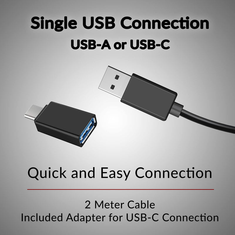 [Australia - AusPower] - Cyber Acoustics USB Speaker Bar (CA-2890) – Stereo USB Powered Speaker, Easily Clamps to Monitor, Convenient Controls 
