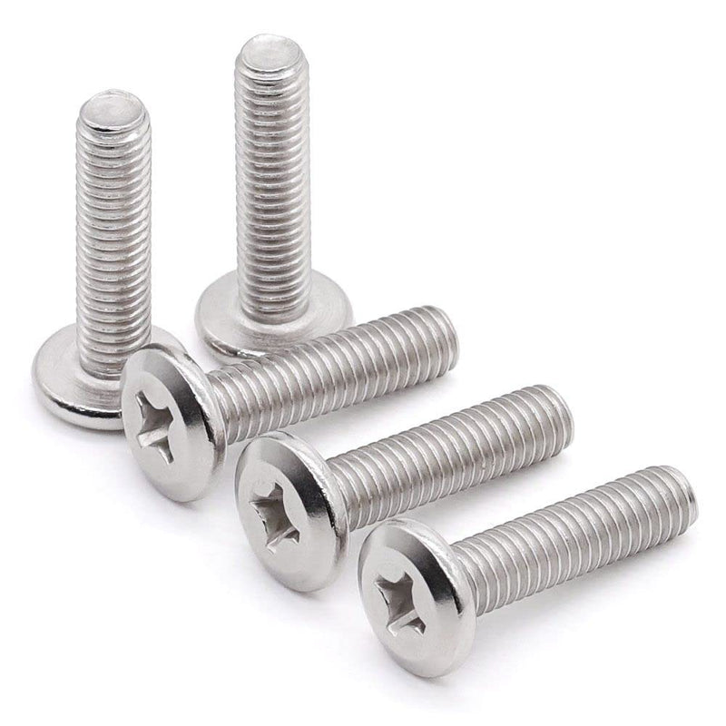 [Australia - AusPower] - Glvaner (30 pcs) M6-1.0 x 20mm Binding Screws, Flat Round Head Phillips Drive Machine Screw 304 Stainless Steel 18-8 Full Thread, Furniture Screw Connection Bolt Screw 30 