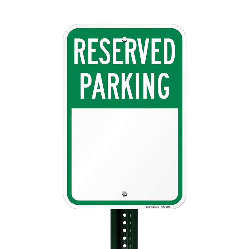 SmartSign - K-5503-AL-12x18 Blank Reserved Parking Sign, Write-On Sign, 12 x 18 Aluminum, Rust-Free, USA Made 12" x 18" Non-Reflective Aluminum