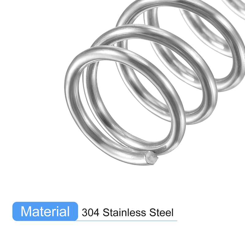 [Australia - AusPower] - uxcell Compression Spring, 5Pcs 304 Stainless Steel, 9mm OD, 1mm Wire Size, 30mm Free Length, Silver Tone 9x1x30mm 