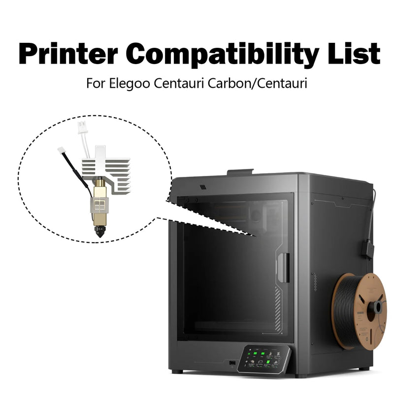 HzdaDeve 2PK 0.4MM Hardened Steel Ceramic Hotend for Centauri Carbon/Centauri Print Head Extruder Kit Hot End with Extra 0.2MM 0.4MM 0.6MM Hardened Nozzles 2PK Silicone Cover and 2PK Nozzle Brushes