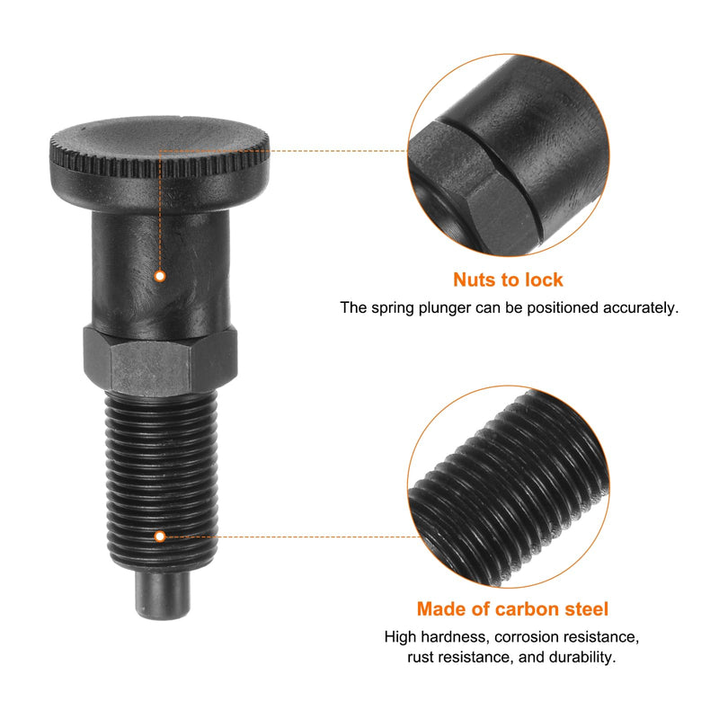[Australia - AusPower] - HARFINGTON Push Fit Ball Nose Spring Plunger M16x1.5 Thread Length 1.02" Pin Dia.8mm Carbon Steel Return Knob Plunger Non-Locking Retractable Index Plunger for Industrial Equipment 