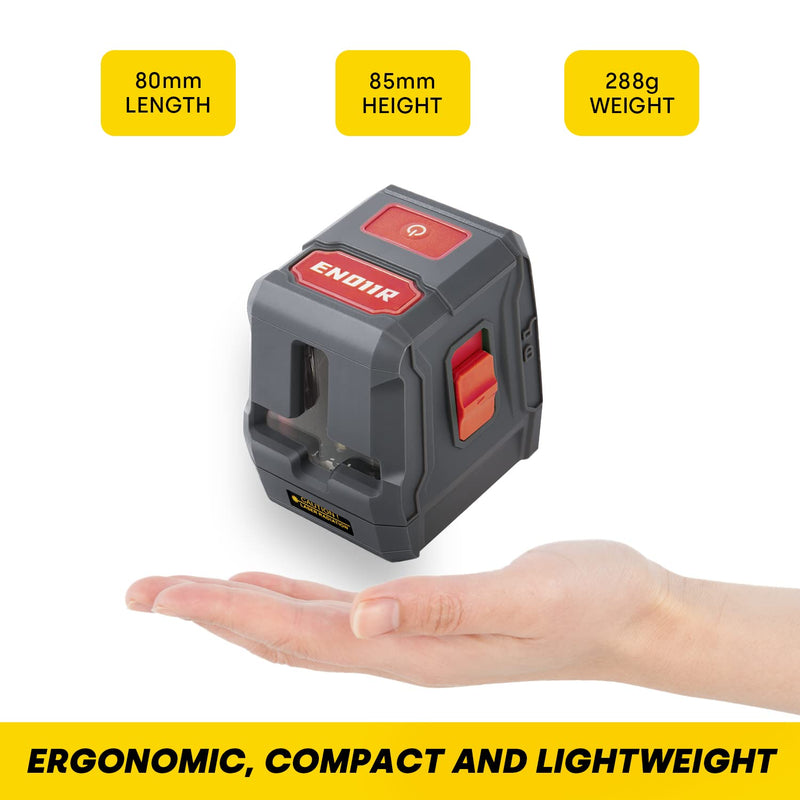ENVENTOR Laser Level, Red Self Leveling Laser Level with Horizontal Vertical 2 Line Laser Tool 360° for Wall Picture Hanging, Waterproof Cross Line Laser Outdoor, Battery Carrying Bag Included