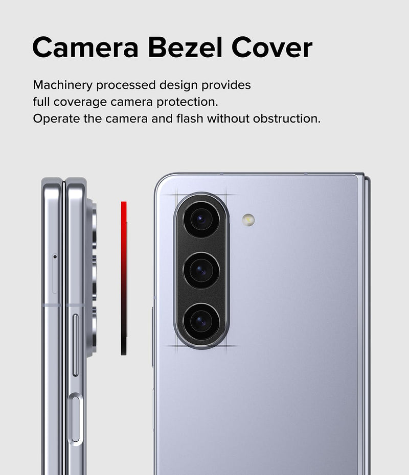 [Australia - AusPower] - Ringke Camera Styling [Stylish Aluminum Frame] Compatible with Samsung Galaxy Z Fold 5 Camera Lens Protector, Protective Metal Cover for Women, Men - Black 