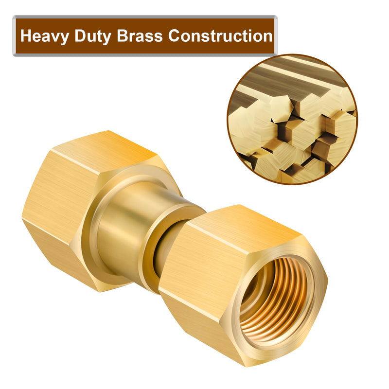 2 Pack Brass CGA-320 to CGA-580 Tank Adapter, Welding Gas Regulator Converter for CO2 and Argon, Compatible with Miller Welders and Flowmeters, Heavy Duty Brass Construction 2 Pack Adapter