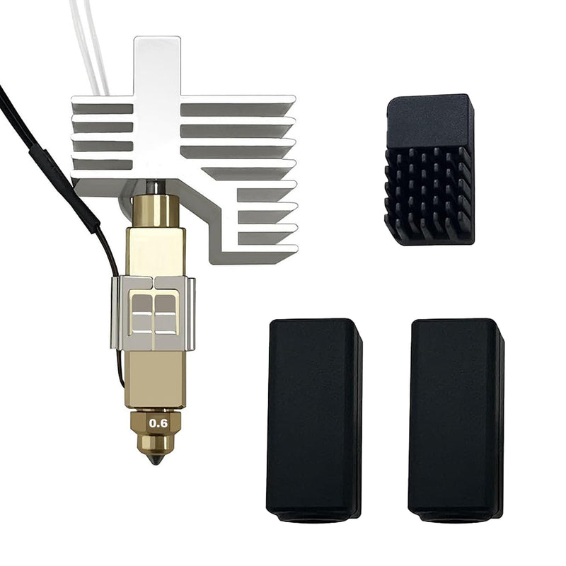 [Australia - AusPower] - for Centauri Carbon/Centauri Hotend Assembled Ceramic Extruder with 0.6mm Brass-Hardened Steel Nozzle for 3D Printer Print Head Hot End Kit Silicone Sock Nozzle Brush Wiper High Speed Printing 0.6mm Hotend for Centauri Carbon 