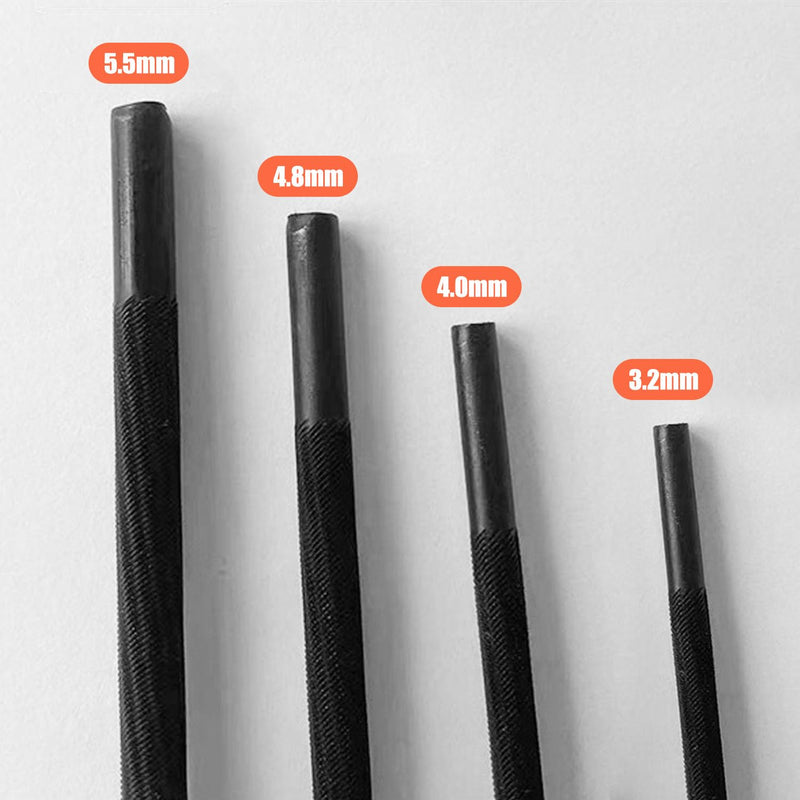 [Australia - AusPower] - Set of 4 Chainsaw Sharpening, Horse Round File, File Chainsaw, Round File Chainsaw, Chainsaw Files, File Set, Available in 4 Sizes of 3.2 mm, 4.0 mm, 4.8 mm, 5.5 mm Horse File Suitable for Chainsaws 
