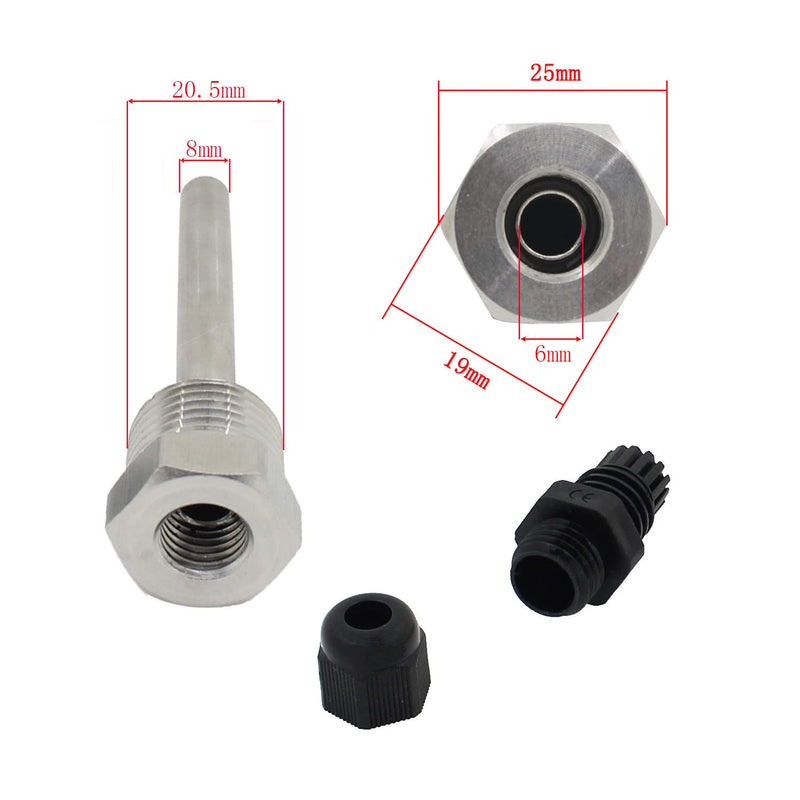 [Australia - AusPower] - 1/2 inch - weldless thermowell Stainless Steel Immersion 304 of 30mm 50mm 100mm 200mm 300mm 400mm 500mm - Immersion Well thermowell thermopocket for Thermocouple (50mm) 