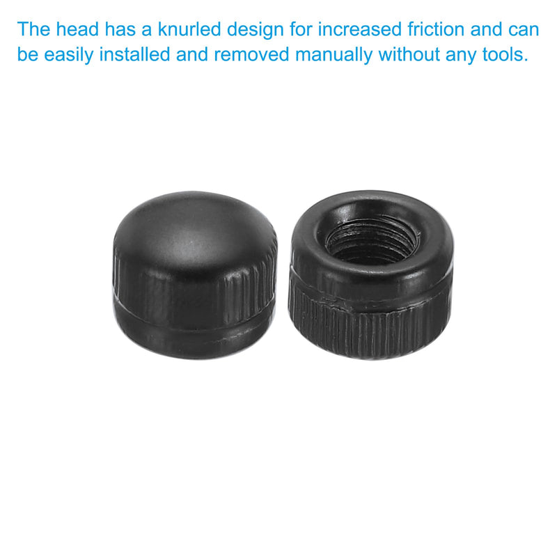 [Australia - AusPower] - PATIKIL M6x9x11 Cap Nut, 25 Pcs Acorn Nut Screw Knob Cap Insert Bolt Cover Female Thread Knurled Decorative Hardware Fittings Light Fixtures, Black 