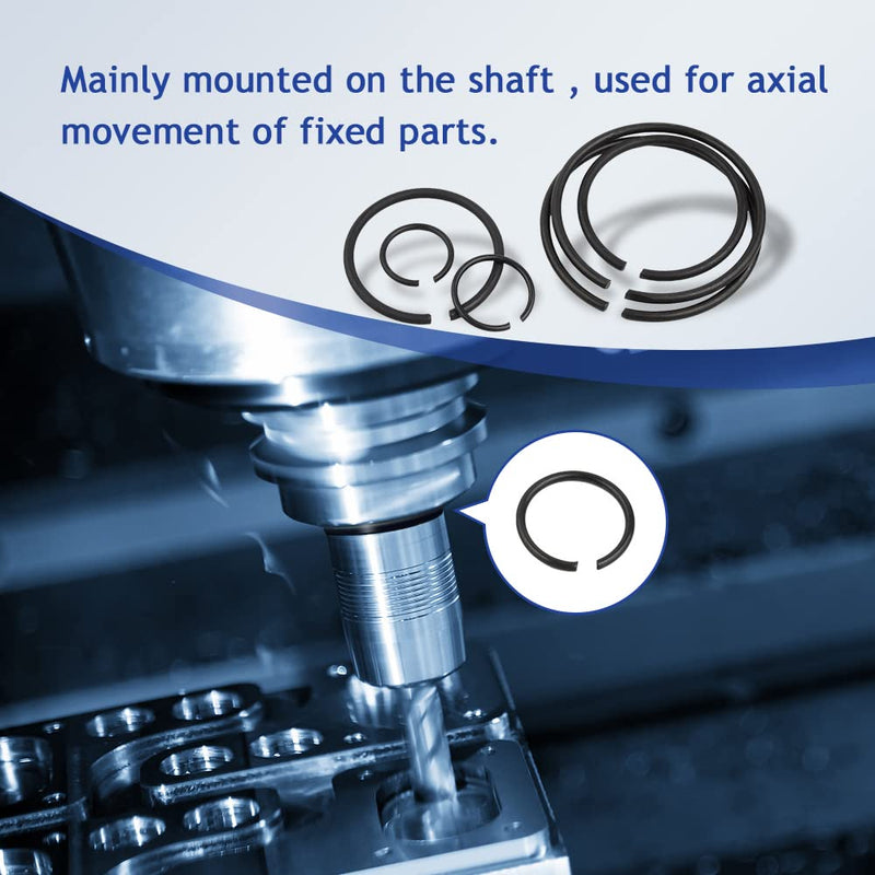 [Australia - AusPower] - 120Pcs GB895.2 ?10-?26 Retainer Clip 65Mn Shaft Steel Wire Ring Snap Ring Set,Bearing Stop Ring Assortment Kit,Round Wire Snap Rings for Shafts 