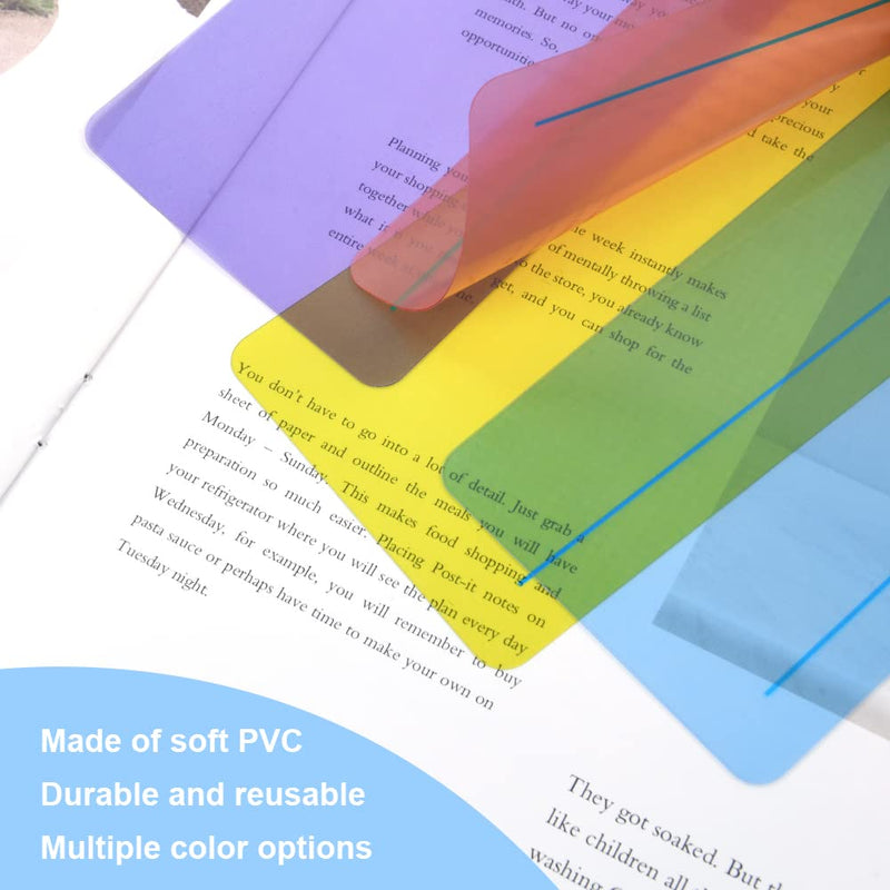 [Australia - AusPower] - Vicloon Dyslexia Rule, 16 Pieces Guided Reading Strips, Marking Strips, Coloured Overlay Reading, Reading Aid for Children, Visual Stress Reduction Pack of 16 - Classic colour 
