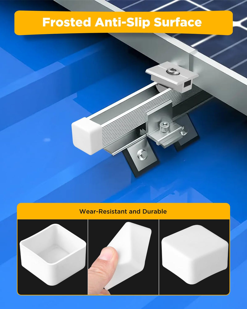 [Australia - AusPower] - 1/4"-20 Nylon Channel Squeeze Nut and Bolt - 16 Pcs, White Strut Channel Caps - 20 Pack 