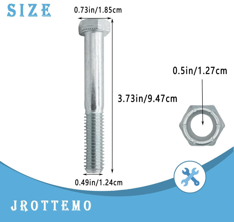 [Australia - AusPower] - 500101 Shear Bolts with Nylock Nuts Compatible with Rotary Cutters Grade 5 1/2" x 3-1/2" 5 Pack 
